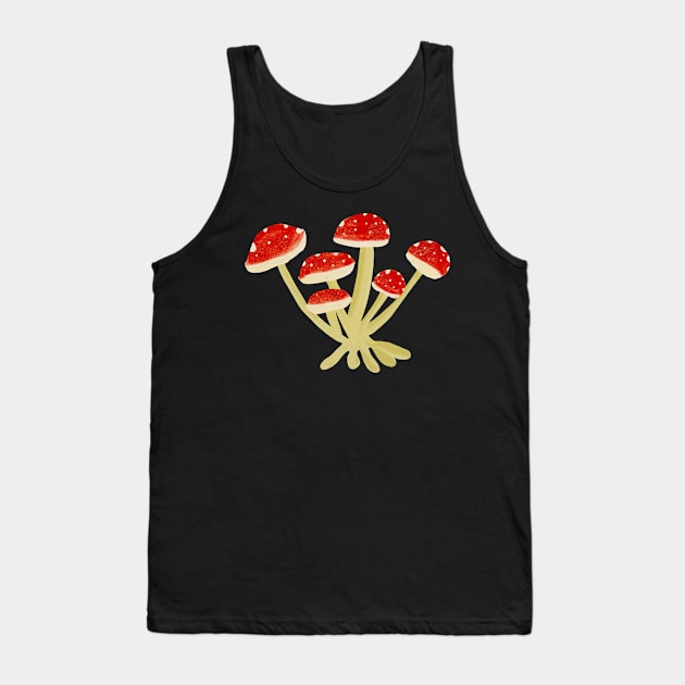 Cottagecore Red Mushrooms Tank Top by HabitudeSupplyCo